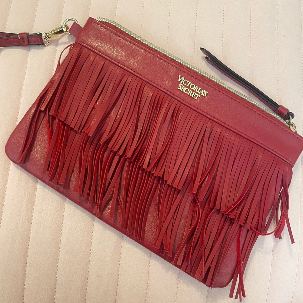 Victoria's Secret Bold Red Fringe Wristlet